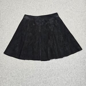 Alice + Olivia Brown Lamb Leather  Mini Skirt Sz 0